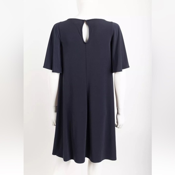 ❤️ CALVIN KLEIN Womens Swing Flowy Navy Blue Short sleeved Dress Size 6 - Picture 7 of 7